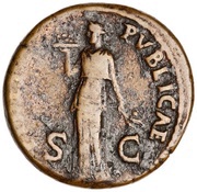 Dupondius - Domitian FIDEI PVBLICAE S C; Fides, Rome, 84 reverse image