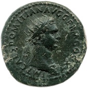 Dupondius - Domitian S C; Mars and Victory obverse image