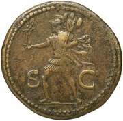 Dupondius - Domitian S C; Mars and Victory, Rome, 84 reverse image