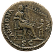 Dupondius - Domitian ANNONA AVG S C; Annona, Rome, 85 reverse image