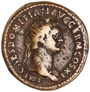 Dupondius - Domitian ANNONA AVG S C; Annona obverse image