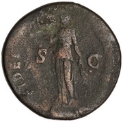 Dupondius - Domitian FIDEI PVBLICAE S C; Fides, Rome, 85 reverse image