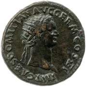 Dupondius - Domitian FORTVNAE AVGVSTI S C; Fortuna obverse image