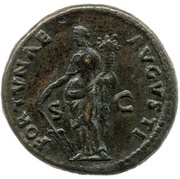 Dupondius - Domitian FORTVNAE AVGVSTI S C; Fortuna, Rome, 85 reverse image