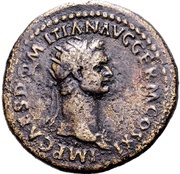 Dupondius - Domitian FORTVNAE AVGVSTI S C; Fortuna obverse image