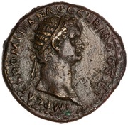Dupondius - Domitian VICTORIAE AVGVSTI S C; Victory obverse image