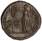 Dupondius - Domitian VICTORIAE AVGVSTI S C; Victory, Rome, 85 reverse image
