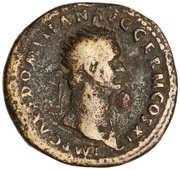 Dupondius - Domitian VIRTVTI AVGVSTI S C; Virtus obverse image