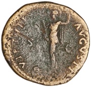 Dupondius - Domitian VIRTVTI AVGVSTI S C; Virtus, Rome, 85 reverse image