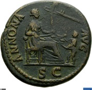 Dupondius - Domitian ANNONA AVGVST S C; Annona, Rome, 85 reverse image