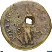 Dupondius - Domitian FORTVNAE AVGVSTI S C; Fortuna, Rome, 85 reverse image