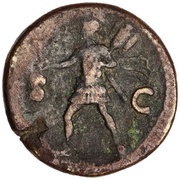 Dupondius - Domitian S C; Mars and Victory, Rome, 85 reverse image