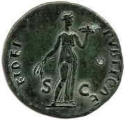 Dupondius - Domitian FIDEI PVBLICAE S C; Fides, Rome, 85 reverse image