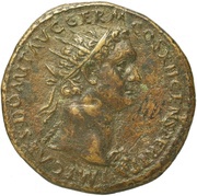 Dupondius - Domitian FIDEI PVBLICAE S C; Fides obverse image