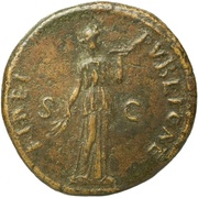 Dupondius - Domitian FIDEI PVBLICAE S C; Fides, Rome, 86 reverse image