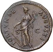 Dupondius - Domitian FORTVNAE AVGVSTI S C; Fortuna, Rome, 86 reverse image