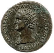 Dupondius - Domitian FORTVNAE AVGVSTI S C; Fortuna obverse image