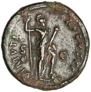 Dupondius - Domitian VIRTVTI AVGVSTI S C; Virtus, Rome, 86 reverse image