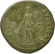 Dupondius - Domitian FIDEI PVBLICAE S C; Fides, Rome, 87 reverse image