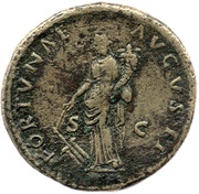 Dupondius - Domitian FORTVNAE AVGVSTI S C; Fortuna, Rome, 87 reverse image