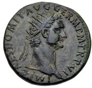Dupondius - Domitian IMP XIIII COS XIII CENSOR PERPETVVS P P obverse image