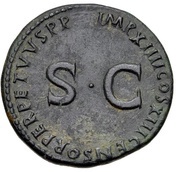 Dupondius - Domitian IMP XIIII COS XIII CENSOR PERPETVVS P P, Rome, 87 reverse image