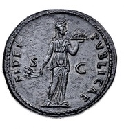 Dupondius - Domitian FIDEI PVBLICAE S C; Fides, Rome, 88-89 reverse image