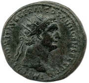 Dupondius - Domitian FORTVNAE AVGVSTI S C; Fortuna obverse image
