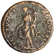 Dupondius - Domitian FORTVNAE AVGVSTI S C; Fortuna, Rome, 90-91 reverse image