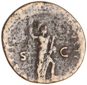 Dupondius - Domitian FORTVNAE AVGVSTI S C; Fortuna, Rome, 92-94 reverse image