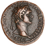 Dupondius - Domitian VIRTVTI AVGVSTI S C; Virtus obverse image