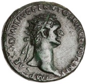 Dupondius - Domitian VIRTVTI AVGVSTI S C; Virtus obverse image