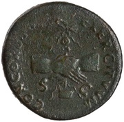 Dupondius - Nerva CONCORDIA EXERCITVVM S C, Rome, 96 reverse image