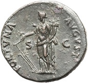 Dupondius - Nerva FORTVNA AVGVST S C; Fortuna, Rome, 97 reverse image