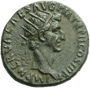 Dupondius - Nerva FORTVNA AVGVST S C; Fortuna obverse image