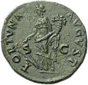Dupondius - Nerva FORTVNA AVGVST S C; Fortuna, Rome, 97 reverse image