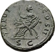 Dupondius - Trajan TR POT COS II S C; Abundantia, Rome, 98-99 reverse image
