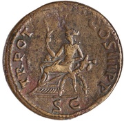 Dupondius - Trajan TR POT COS III P P S C; Abundantia, Rome, 99-100 reverse image