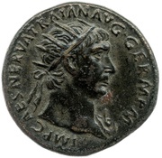 Dupondius - Trajan TR POT COS III P P S C; Abundantia obverse image