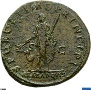 Dupondius - Trajan S P Q R OPTIMO PRINCIPI S C ARAB ADQVIS; Arabia, Rome, 103-111 reverse image