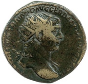 Dupondius - Trajan S P Q R OPTIMO PRINCIPI S C; Pax obverse image