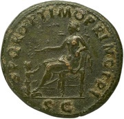 Dupondius - Trajan S P Q R OPTIMO PRINCIPI S C; Pax, Rome, 103-111 reverse image
