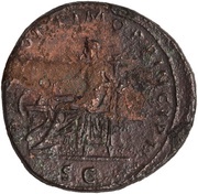Dupondius - Trajan S P Q R OPTIMO PRINCIPI S C; Salus, Rome, 103-111 reverse image