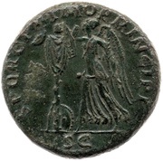 Dupondius - Trajan S P Q R OPTIMO PRINCIPI S C; Victory, Rome, 103-111 reverse image