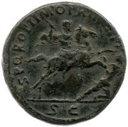 Dupondius - Trajan S P Q R OPTIMO PRINCIPI S C, Rome, 103-111 reverse image