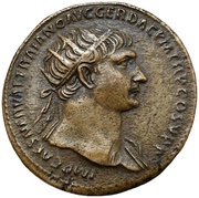 Dupondius - Trajan S P Q R OPTIMO PRINCIPI S C obverse image