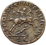 Dupondius - Trajan S P Q R OPTIMO PRINCIPI S C, Rome, 103-111 reverse image