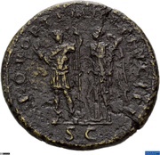 Dupondius - Trajan S P Q R OPTIMO PRINCIPI S C; Victory, Rome, 103-111 reverse image