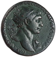 Dupondius - Trajan S P Q R OPTIMO PRINCIPI S C; Dacia obverse image