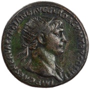 Dupondius - Trajan S P Q R OPTIMO PRINCIPI S C obverse image